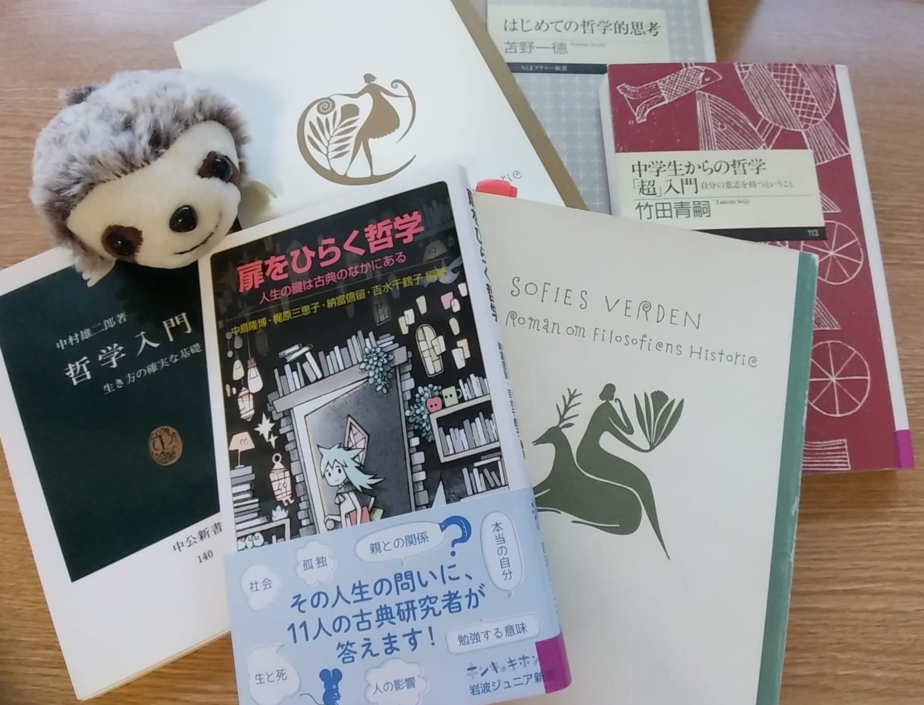 哲学の入門書が並ぶ資料室の本棚